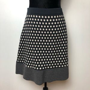 J. McLaughlin Stretch Knit Polka Dot A Line Skirt
